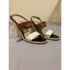 Liz Claiborne Amaro Wedge Sandals Women's Faux Leather Party Cocktail Wear - 10M